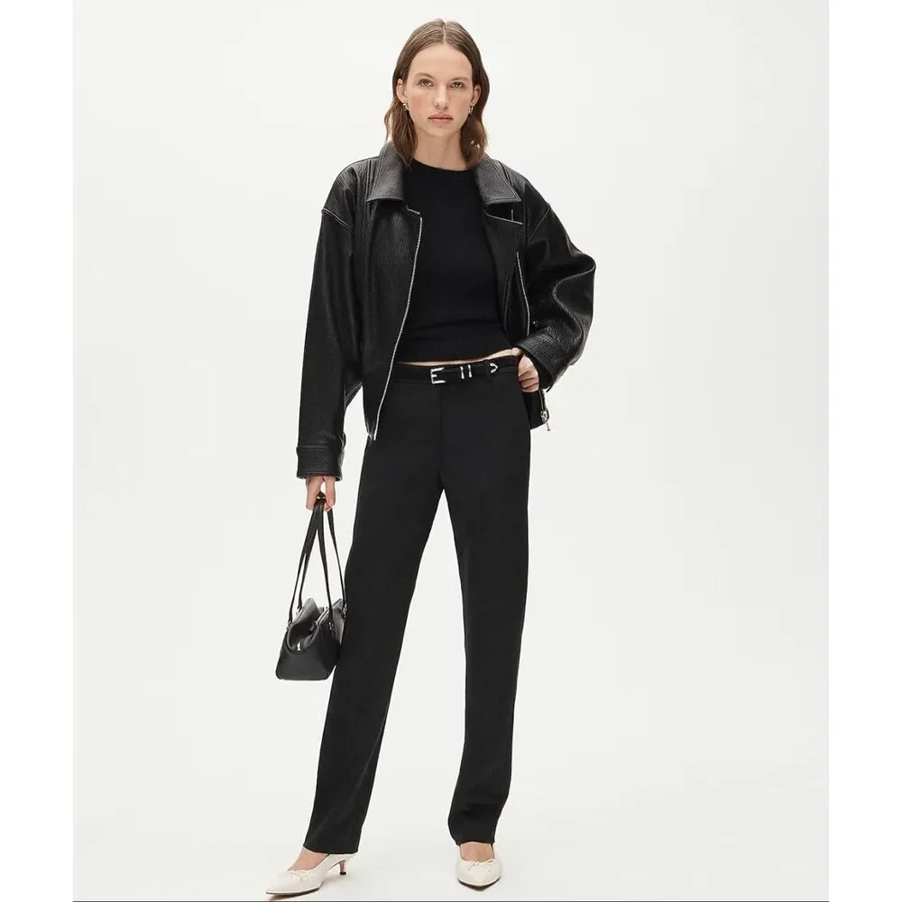 J. Crew Stella pant in wool blend in Black NWT Size T8